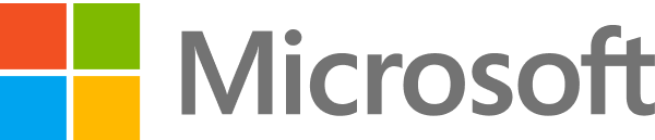 Microsoft logo featuring a four-color window design with red, green, blue, and yellow squares.
